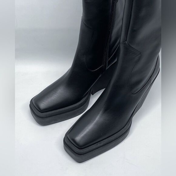 Gia Borghini Texan Leather Platform Knee-High Boots size 40 - Picture 4 of 13